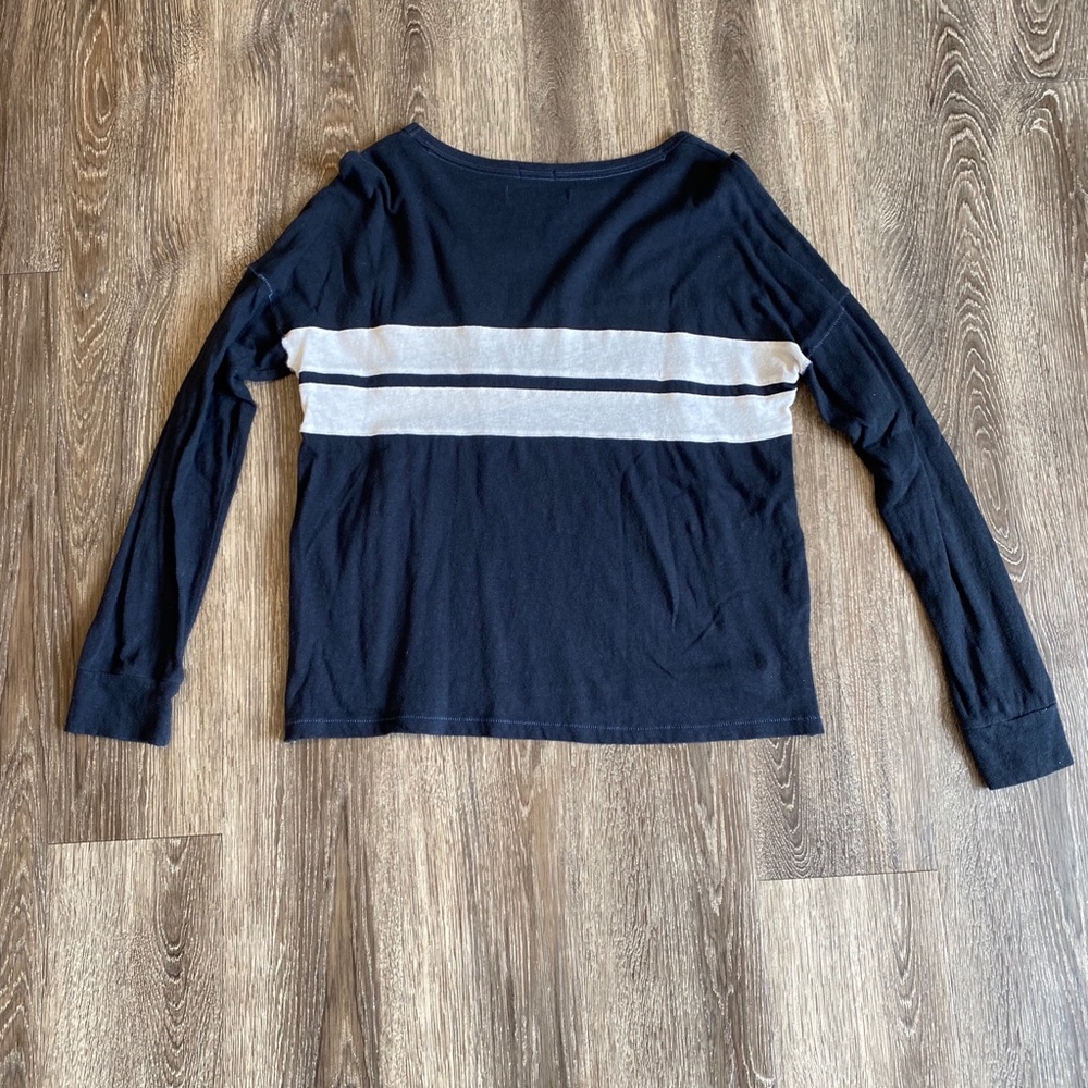 Navy striped Abercrombie and Fitch cotton shirt